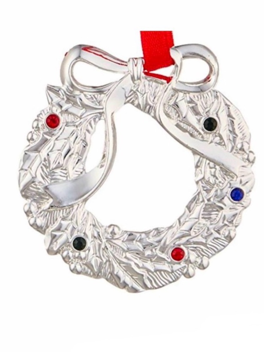 Lenox Silver Jeweled Wreath Ornament
